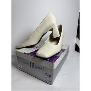 Highlights Ivory Grace size‎ 6 1/2 women's shoes 3 inch chunky heel Square Toe